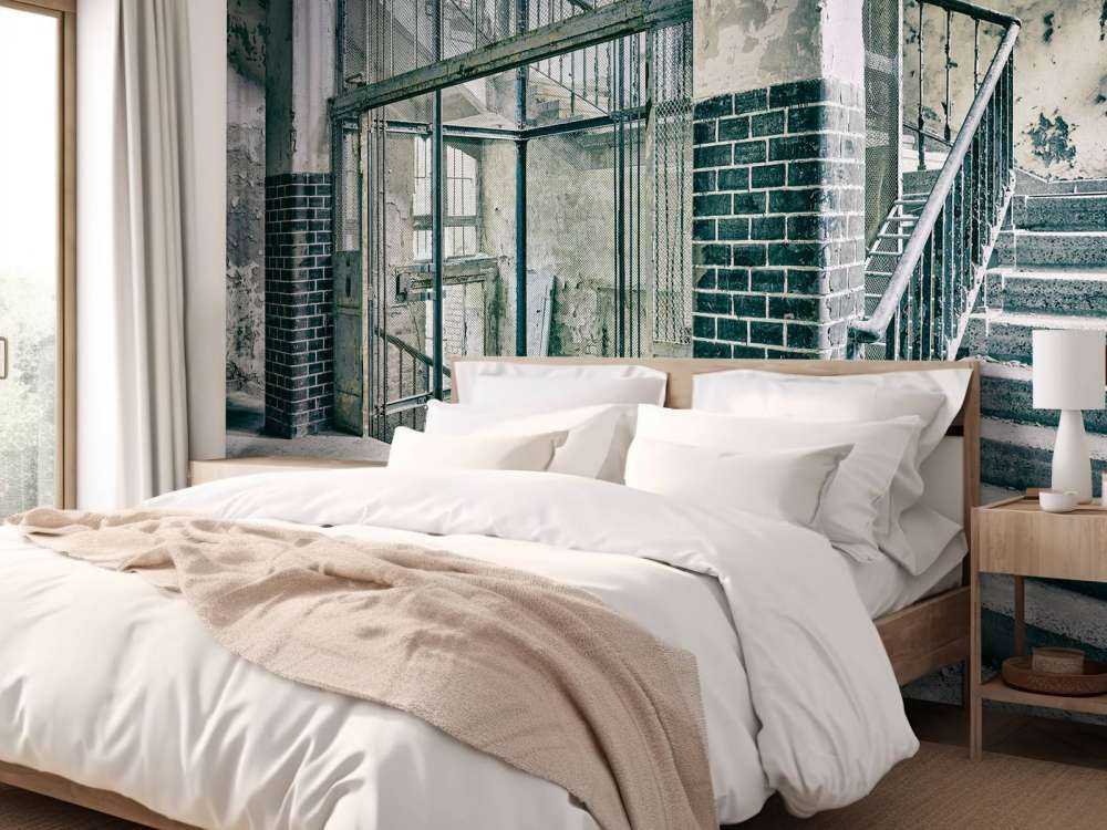 Old stairs and lift shaft