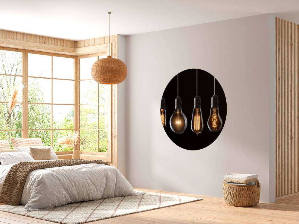 Lamps on a black background