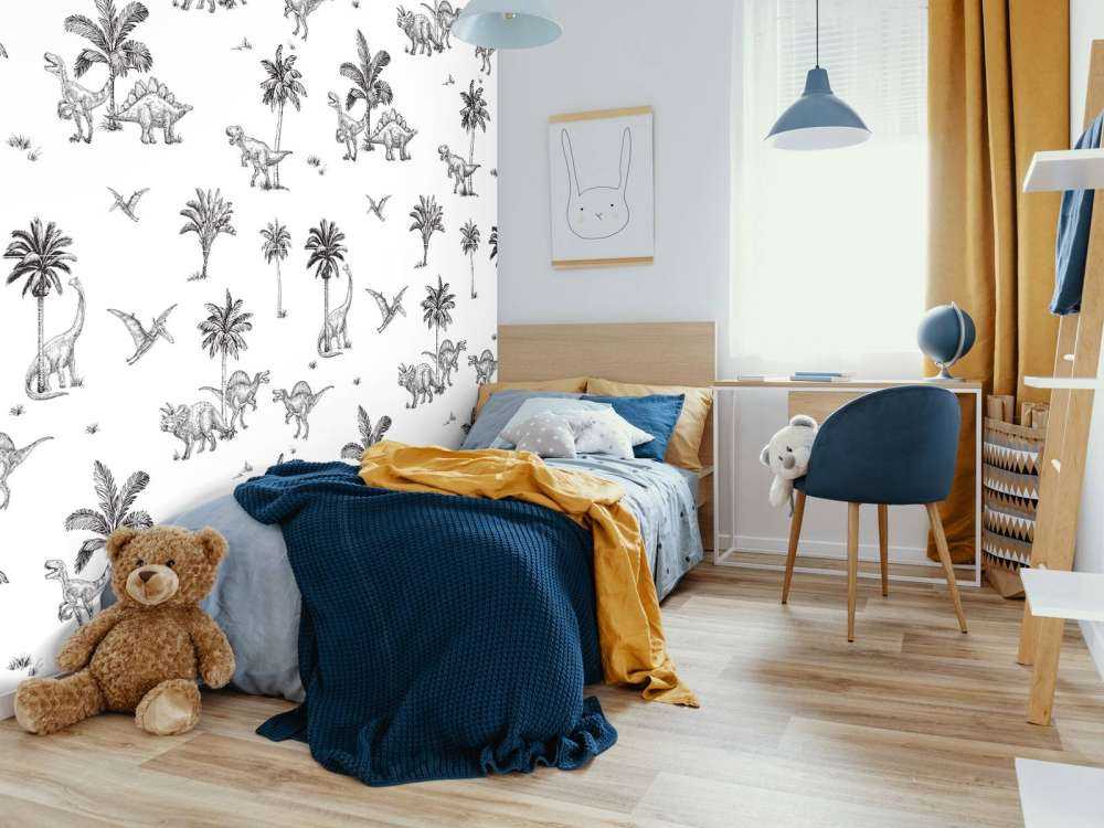 Dino pattern in black and white