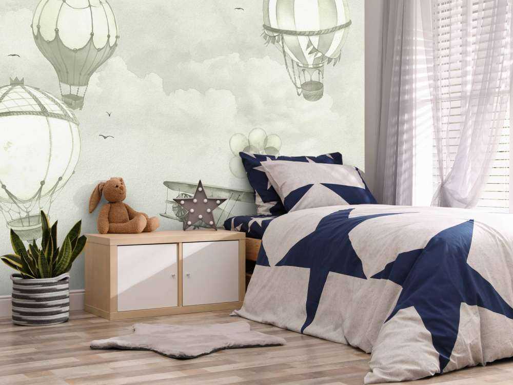 Hot-air balloons in green