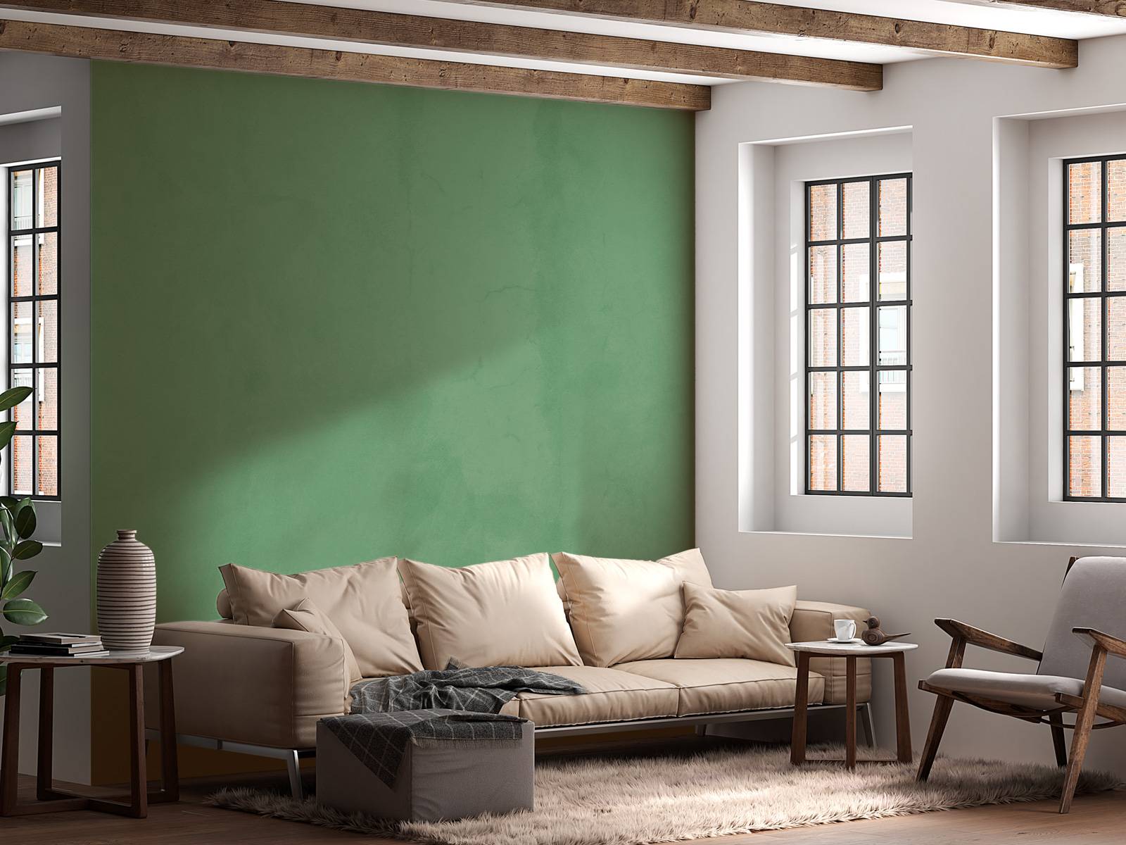 Camouflage green concrete