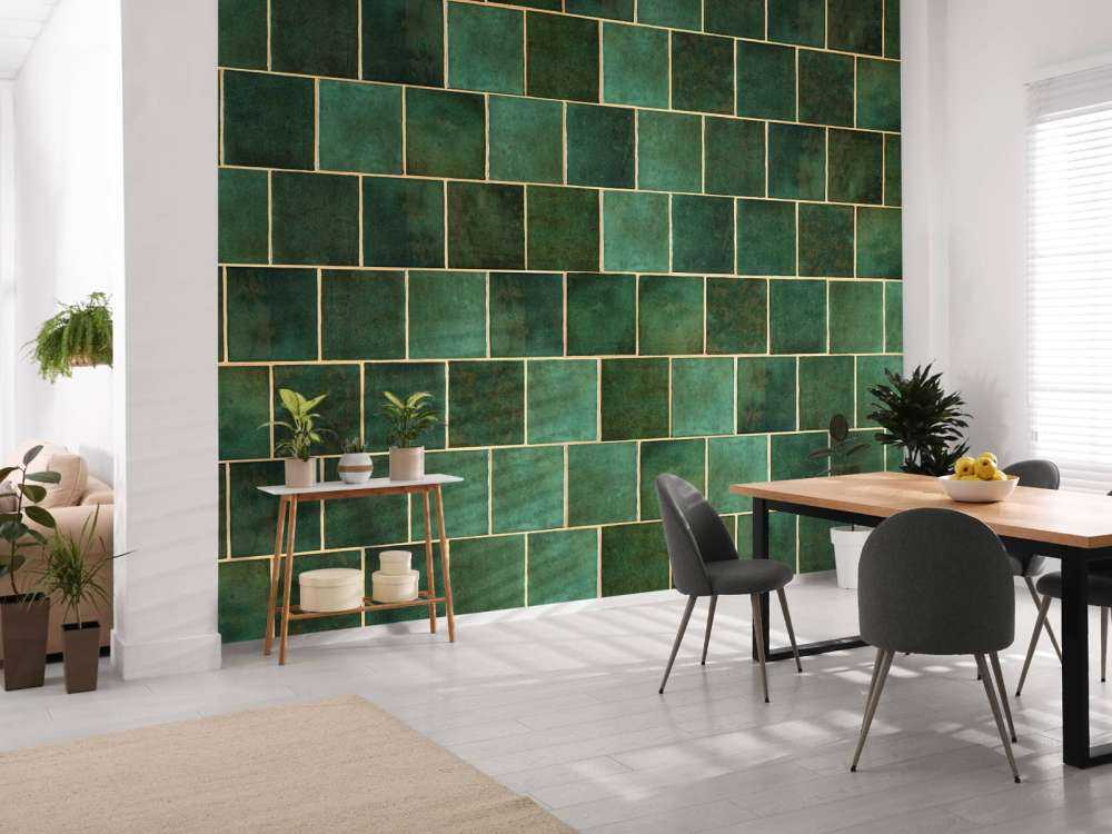 Green ceramic tiles