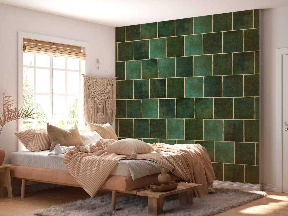 Green ceramic tiles