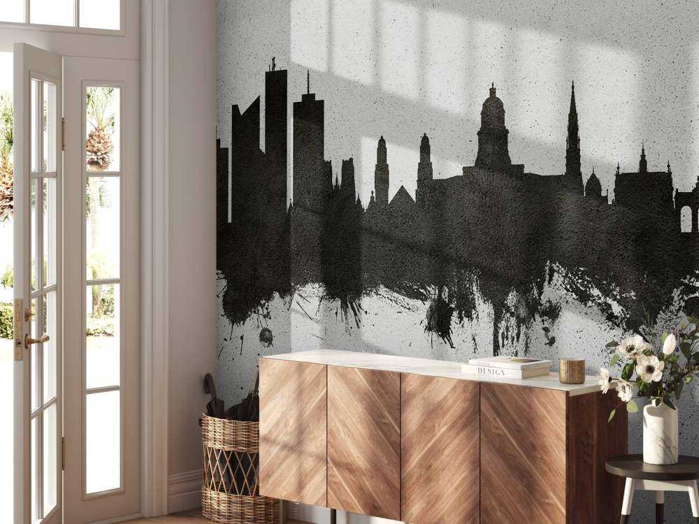 Watercolor skyline, Brussels