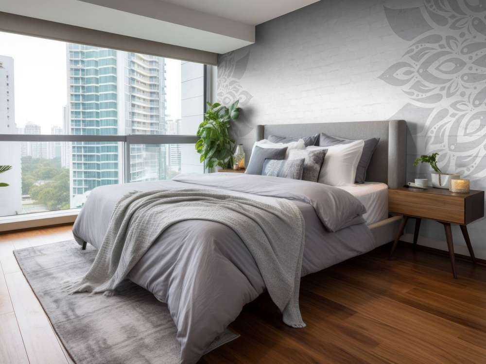 Gray White Mandala Blossom