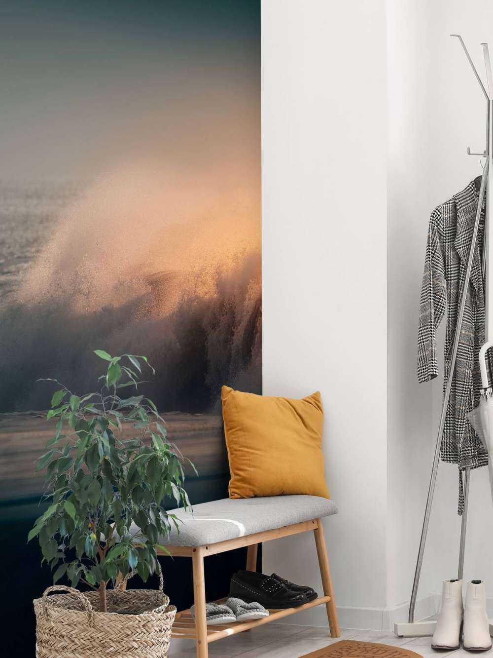 Breaking waves on the beach