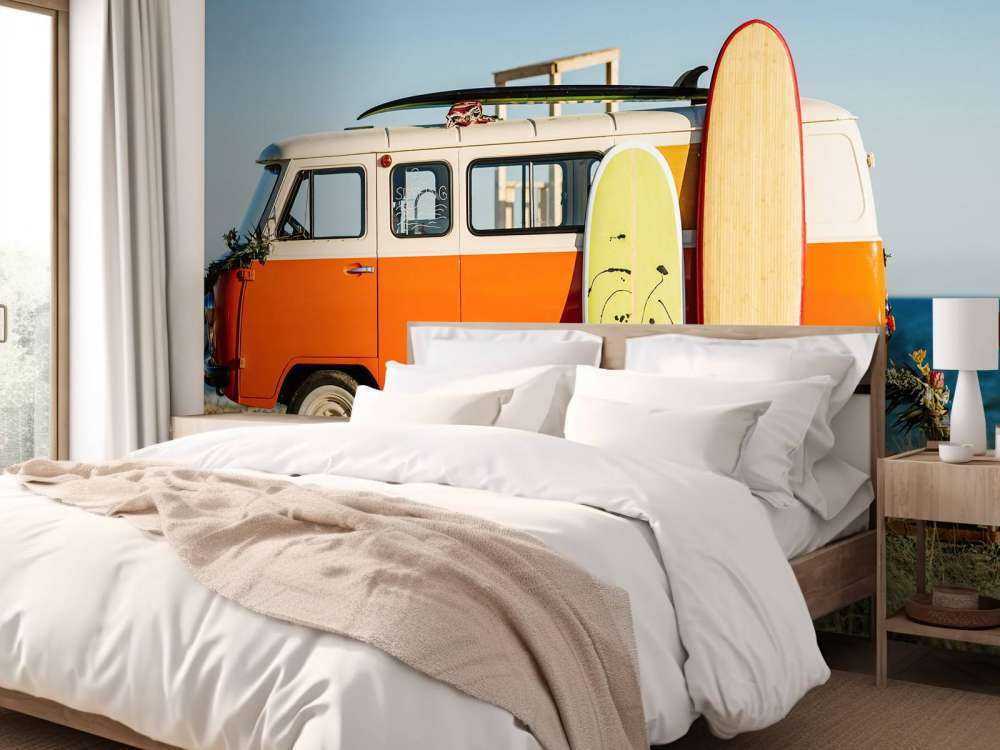 Bus with surfboard