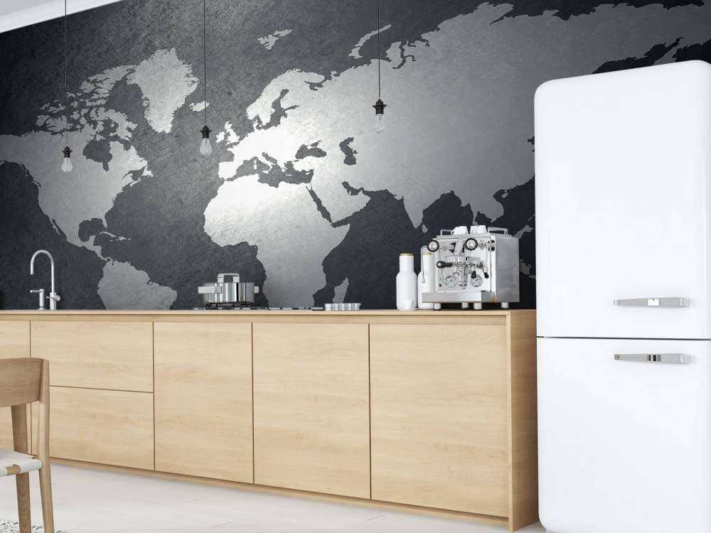 World map light grey