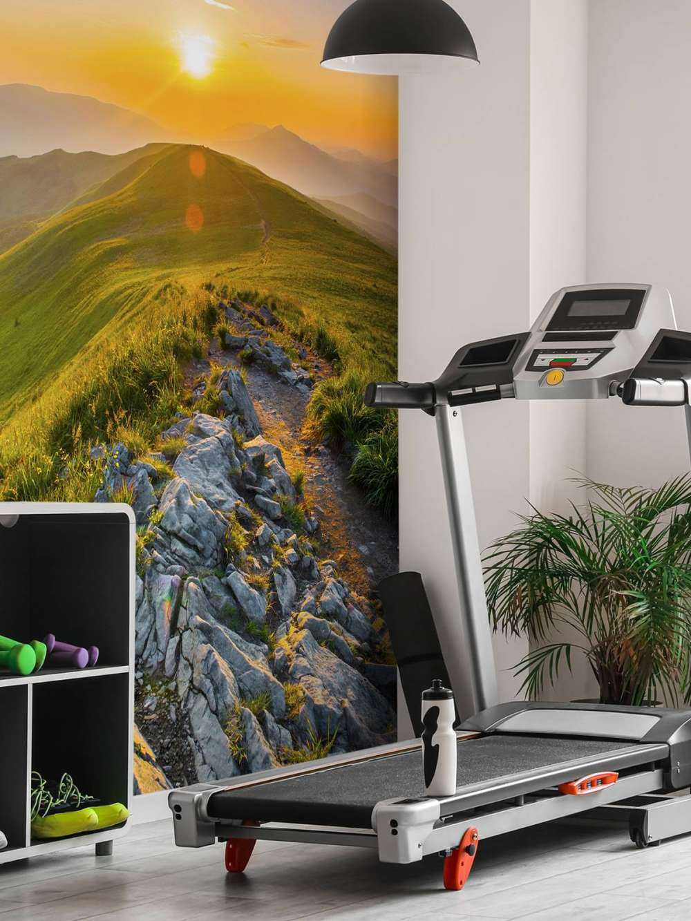 Sunset in a mountainous landscape