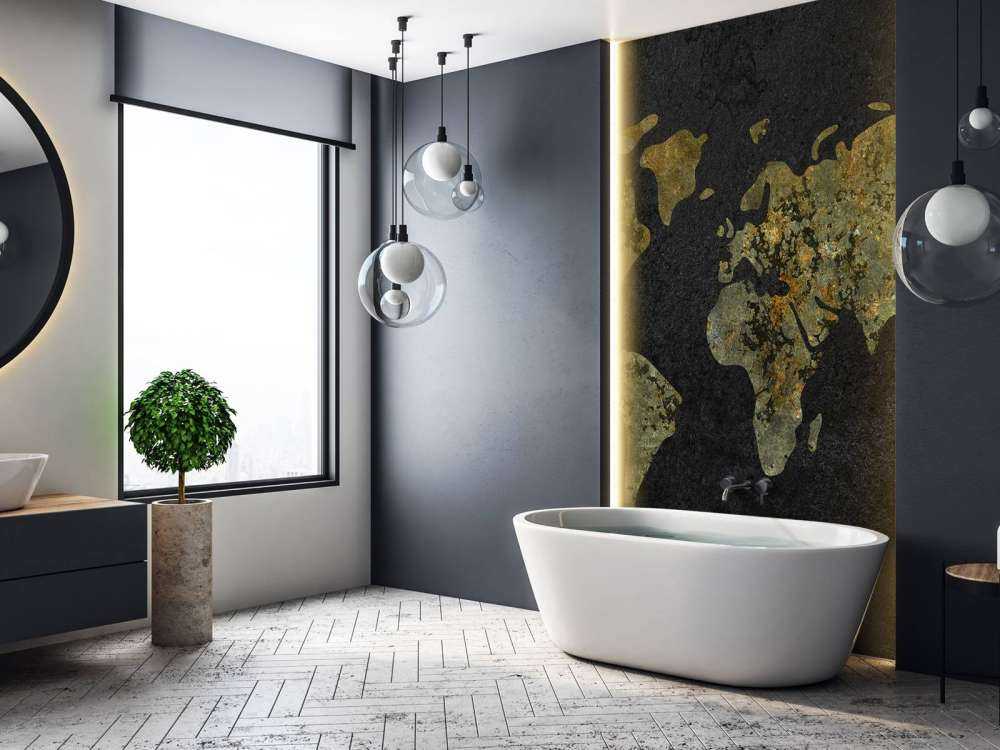 World map with gold-green texture