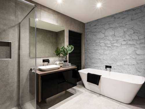 Light wall with rough bricks