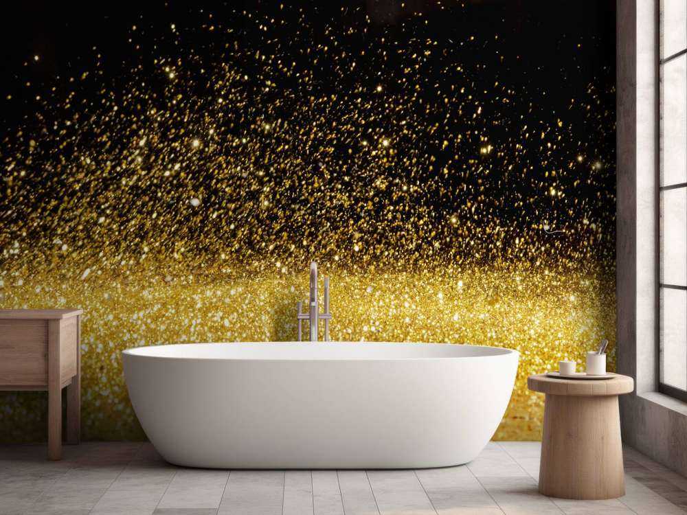 Gouden glitters met een zwarte achtergrond