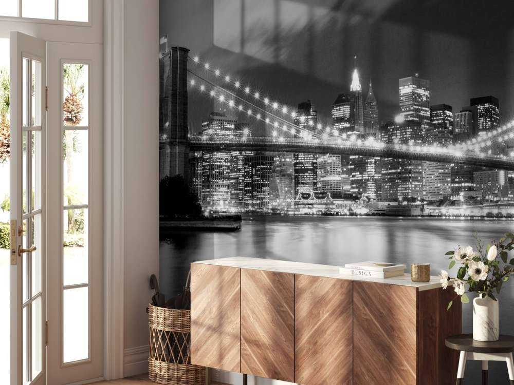 Brooklyn Bridge in zwart-wit