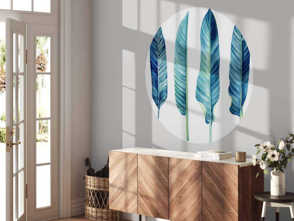 Tropical leaves on white background