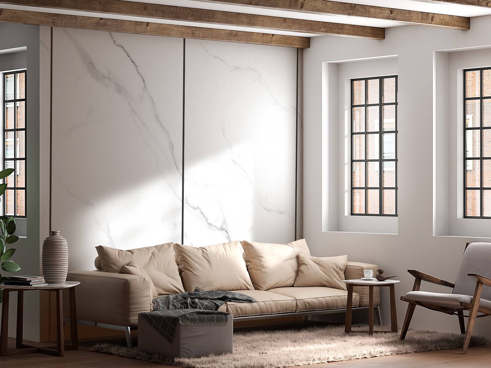 Tiles in white
