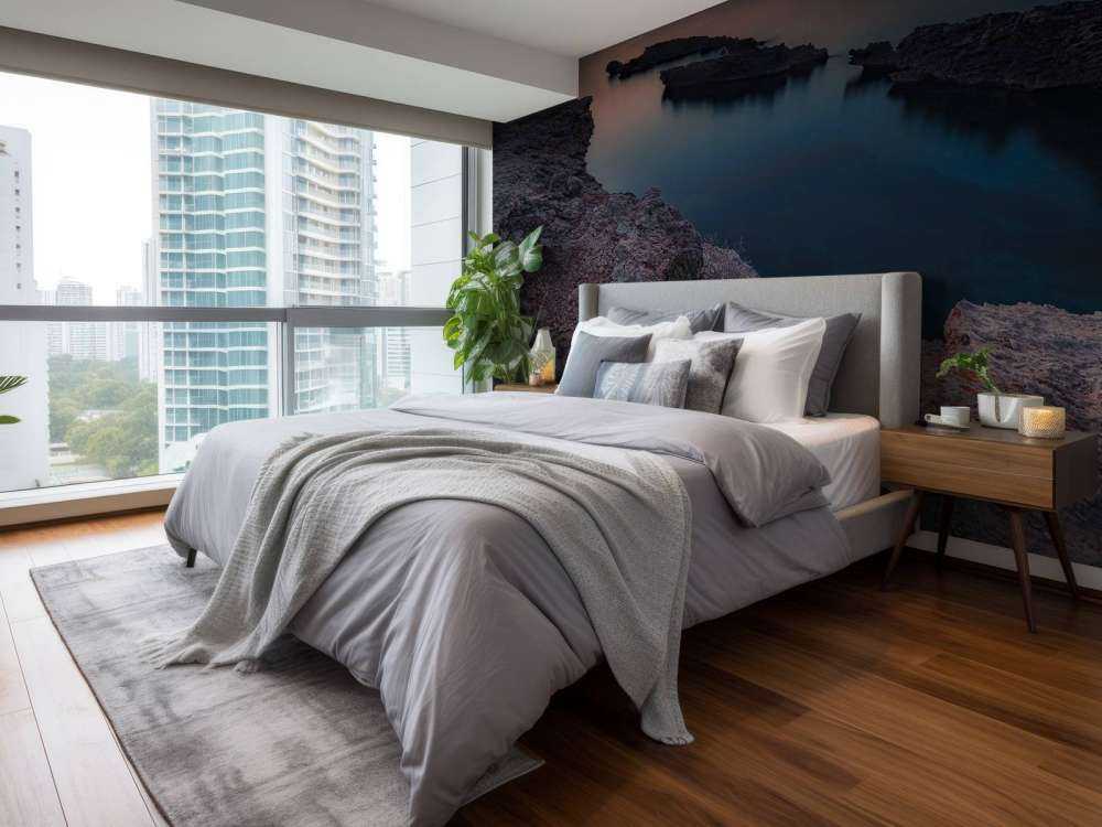 Rustig water met rotsen