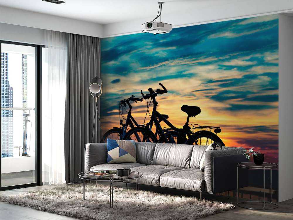 Cycling at sunset