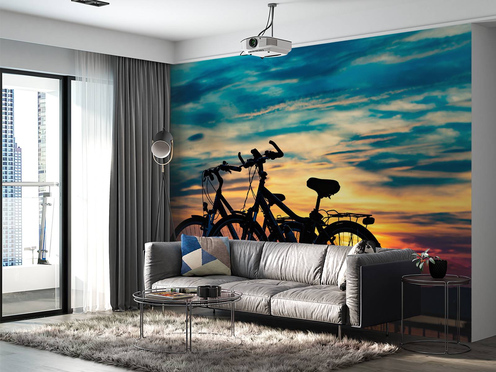 Cycling at sunset