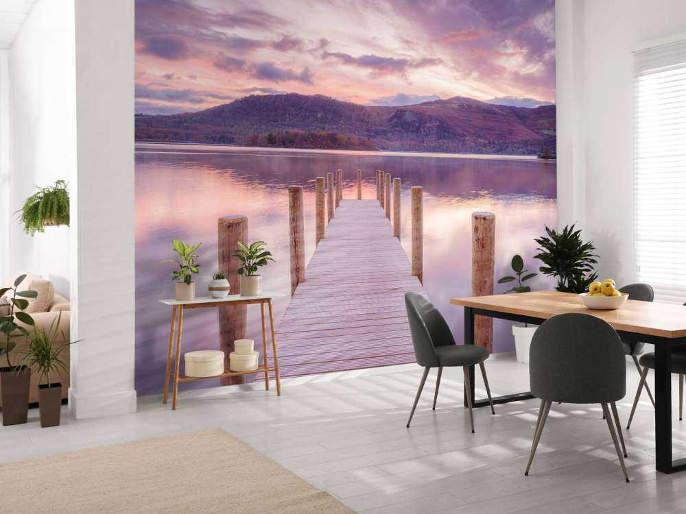 Wooden jetty at sunset