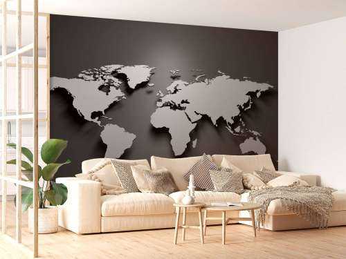 3D World map black