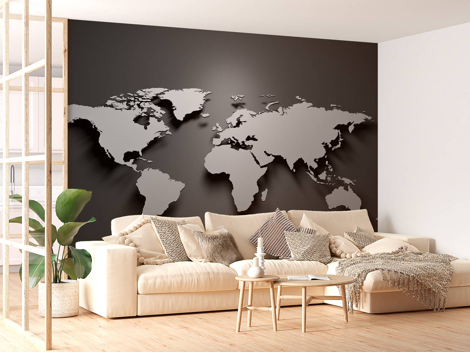 3D World map black