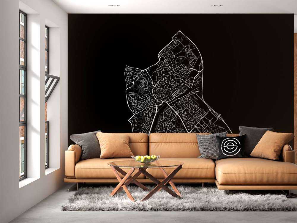 Plattegrond van Middelburg, zwart