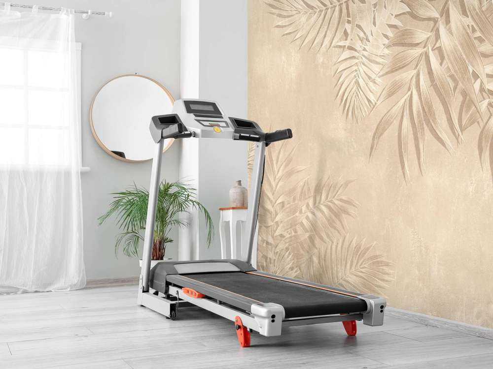 Textured palm leaves, beige