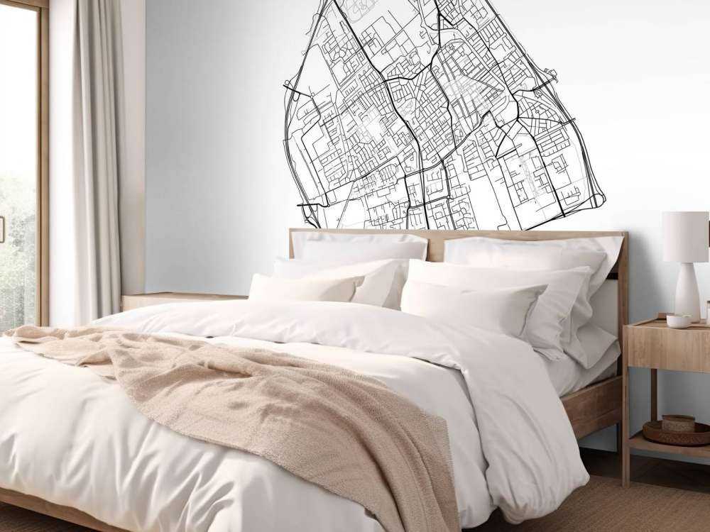 Plattegrond van Delft, wit 