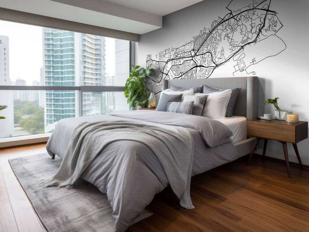 Plattegrond van Muscat, wit 