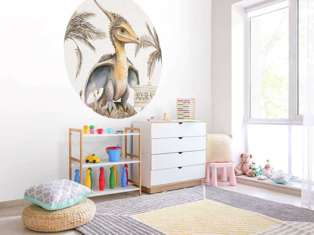 Baby pteranodon in the taupe jungle