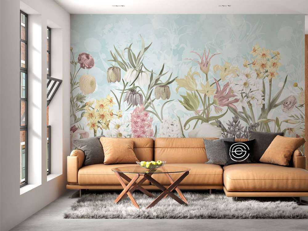 Spring Flowers - Misty Aqua