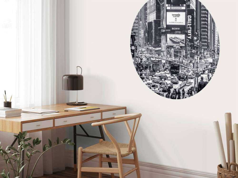 Commuters on busy Broadway in Ney York City near Times Square