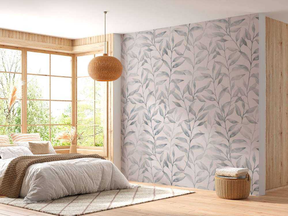 Japandi climbing leaves - neutral greige