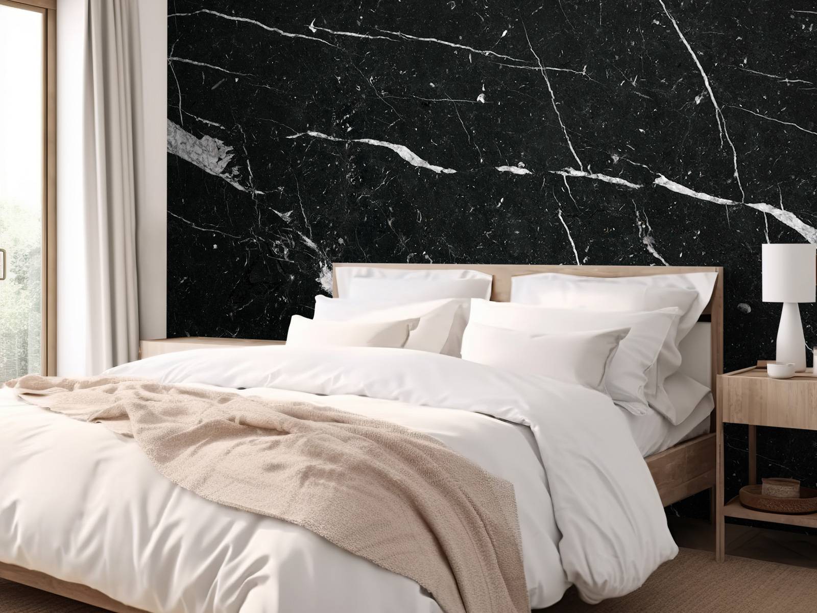 Black marble with white stripes