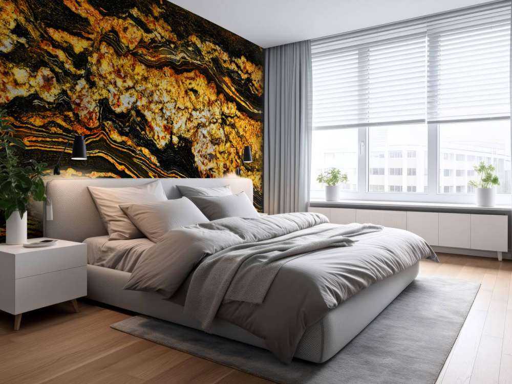 Black gold coloured marble