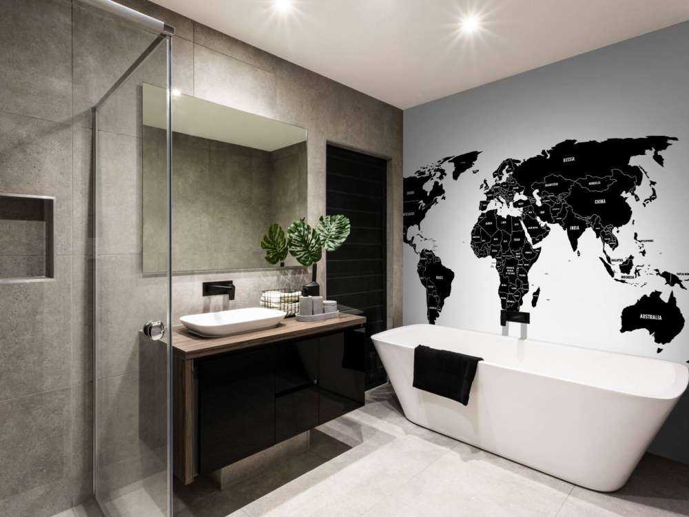 Black world map