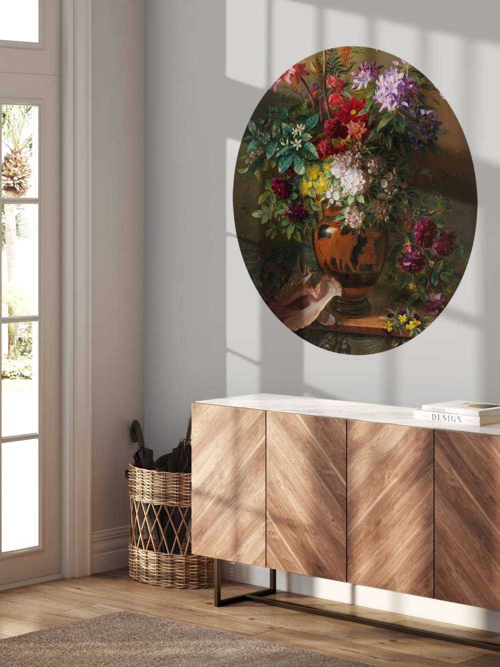 Still life with flowers in a Greek vase