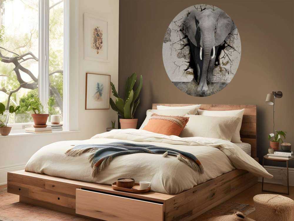 3D Elephant from the wall