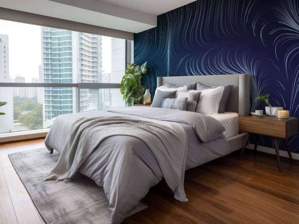 Blue illuminated lines