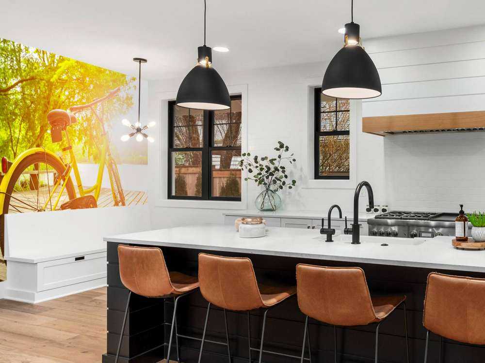 Yellow bike on jetty