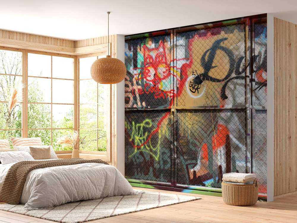 Graffiti on steel doors