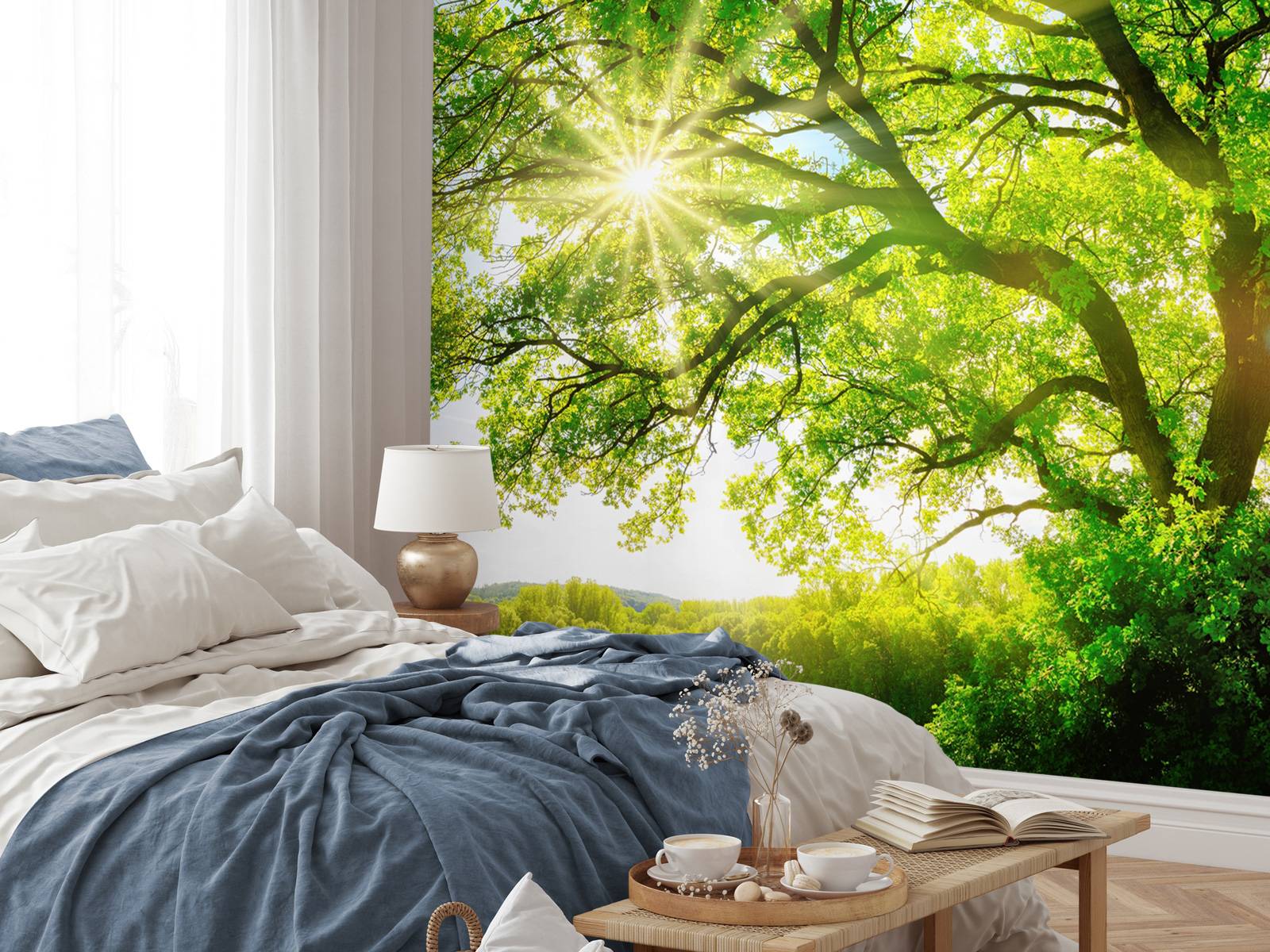 Tree with sunbeams