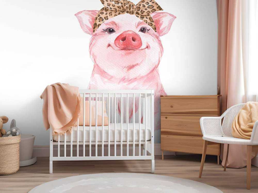 Funny little pig with a bandana