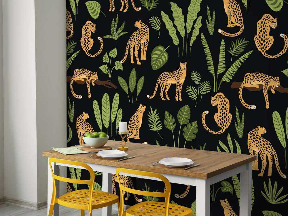 Leopard pattern on a black background