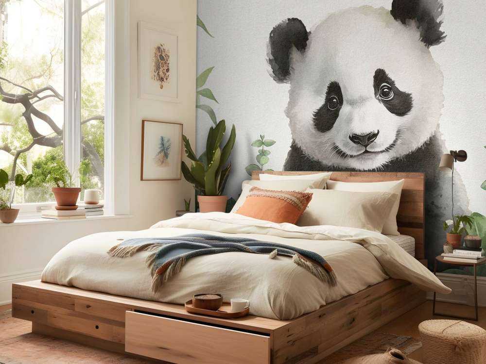 Baby panda in the jungle