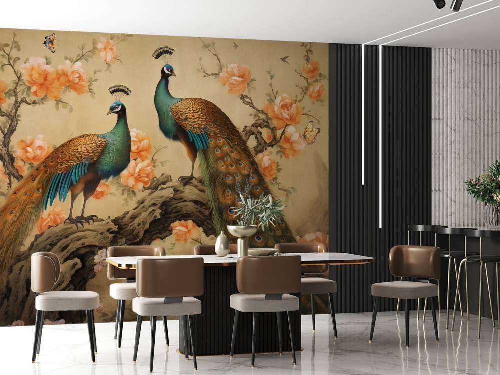 Peacock Dance in Blossom Glow