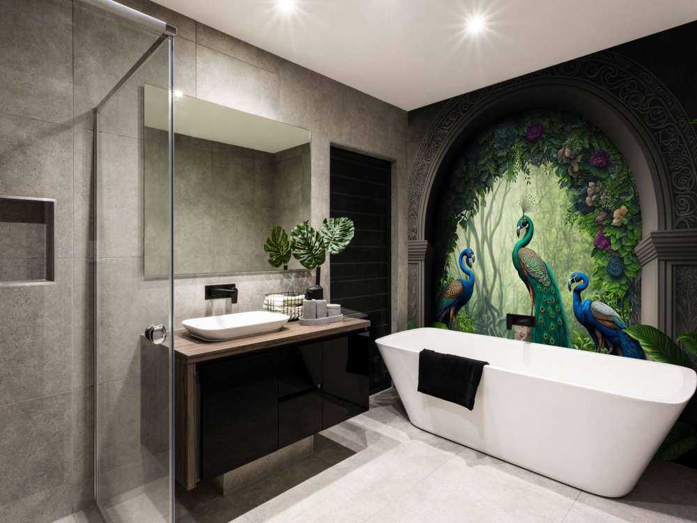 Peacock Trio in Secret Garden