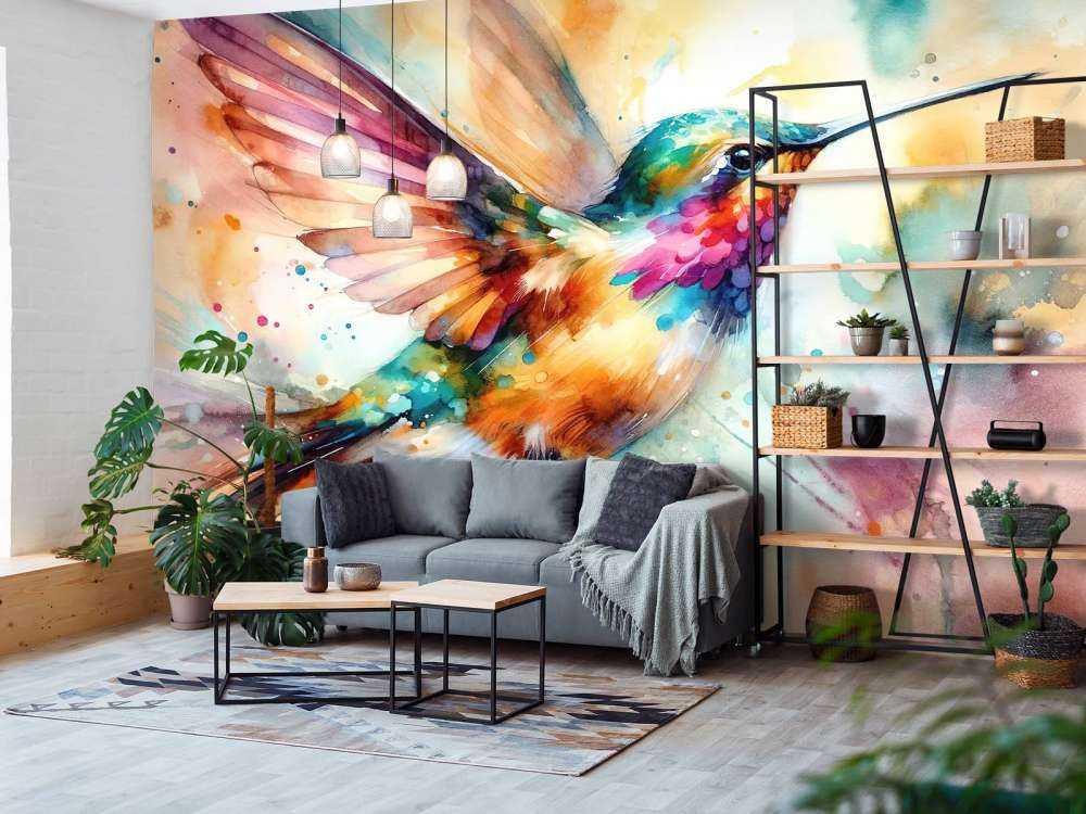 Iridescent Hummingbird Mid Flight