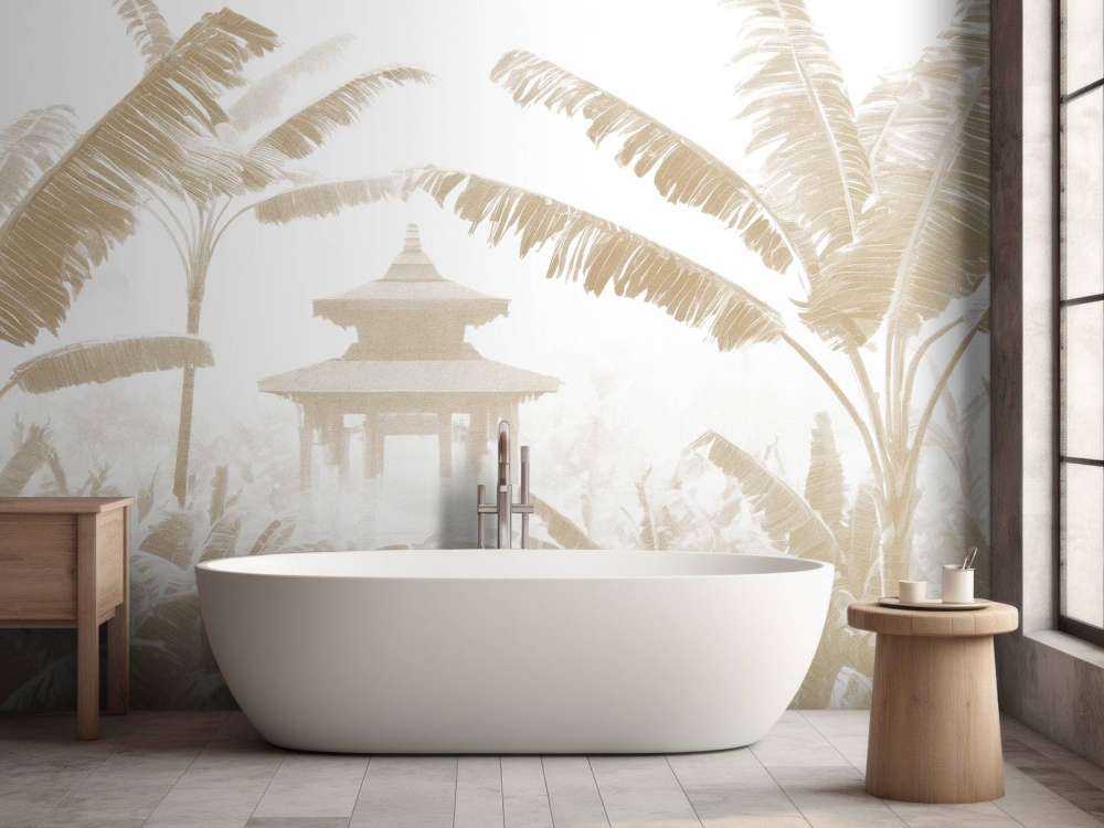 Misty Temple Garden, taupe