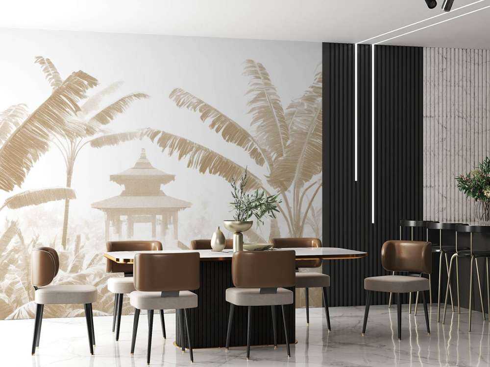 Misty Temple Garden, taupe